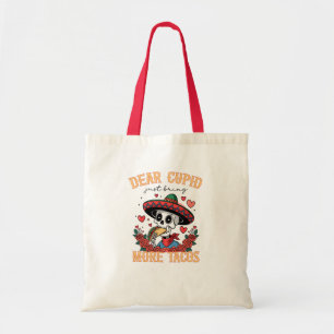 Funny Valentine's day Taco Lover Skeleton Tote Bag