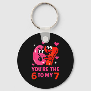 Funny valentines day the six to seven 6-7 meme 67 keychain