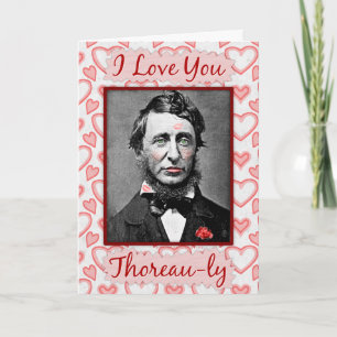 Funny Valentine's Day Thoreau Bookworm Nerd Love Holiday Card