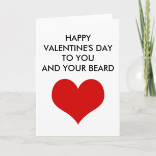 funny valentine's day to you and your beard holiday card