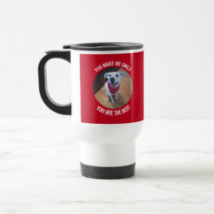 Funny Valentine's Day You Make Me Smile Dog Travel Mug