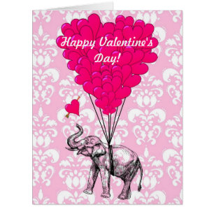 Funny valentines d'éléphants romantiques