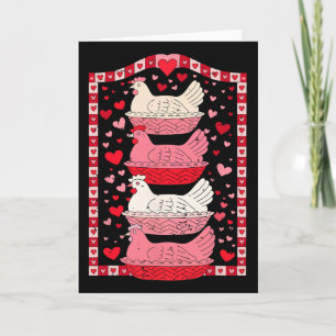 Funny Valentines Hen On Nest Vintage Grandma Core Card
