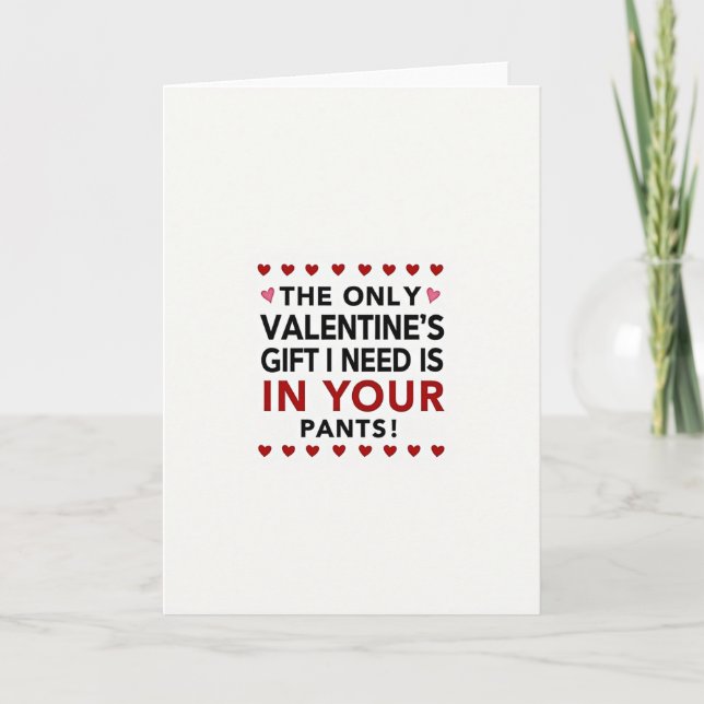Funny Valentines Pants Card (Front)