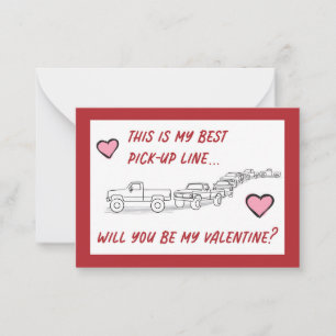 Funny Valentines Petite carte plate Set Camion Amo