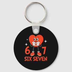 Funny Valentines Six Seven Hearts 6 7 Meme Boys Gi Keychain