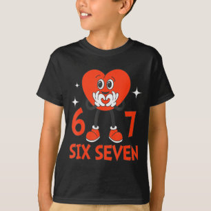 Funny Valentines Six Seven Hearts 6 7 Meme Boys Gi T-Shirt