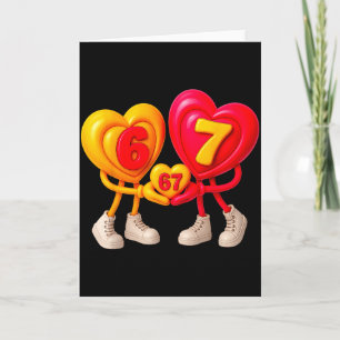 Funny Valentines Six Seven Hearts 6 7 Meme Gen Alp Card