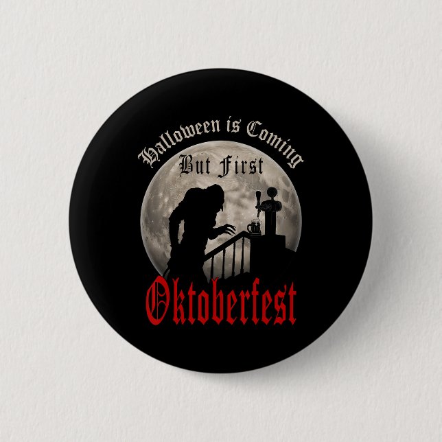 Funny Vampire Beer Lovers Count Dracula Men  2 Inch Round Button (Front)
