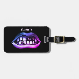 Funny Vampire Fangs Halloween Luggage Tag