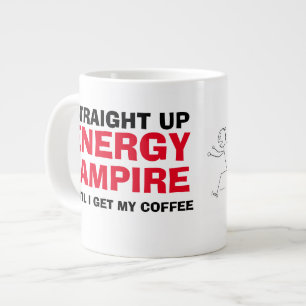 Funny Vampire Humour Morning Meme Large Coffee Mug