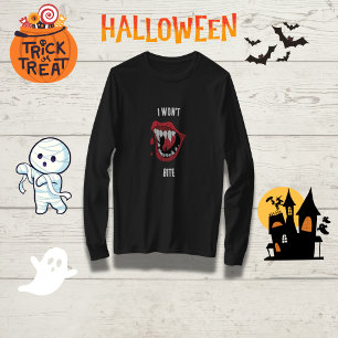 Funny Vampire "I Won't Bite" Family Halloween T-Shirt