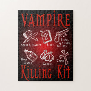 Funny Vampire Killing Kit Jigsaw Puzzle