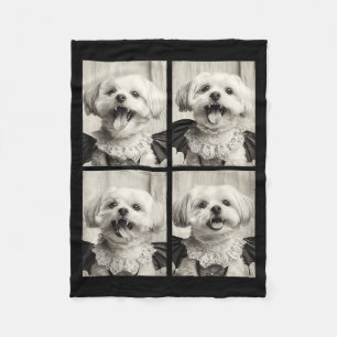 Funny Vampire Maltese Y Cute Dog Halloween Costume Fleece Blanket