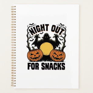 Funny Vampire Shirt with Spooky Pumpkin Night Art_ Planner