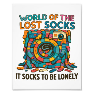 Funny Vanish Socks World Missing But Not Forgotten Photo Print