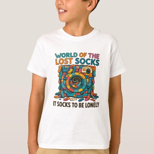 Funny Vanish Socks World Missing But Not Forgotten T-Shirt (Front)