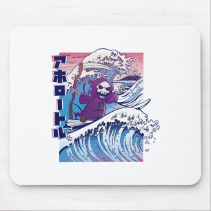 Funny Vaporwave Kanagawa Great Wave Japan Surfing  Mouse Pad