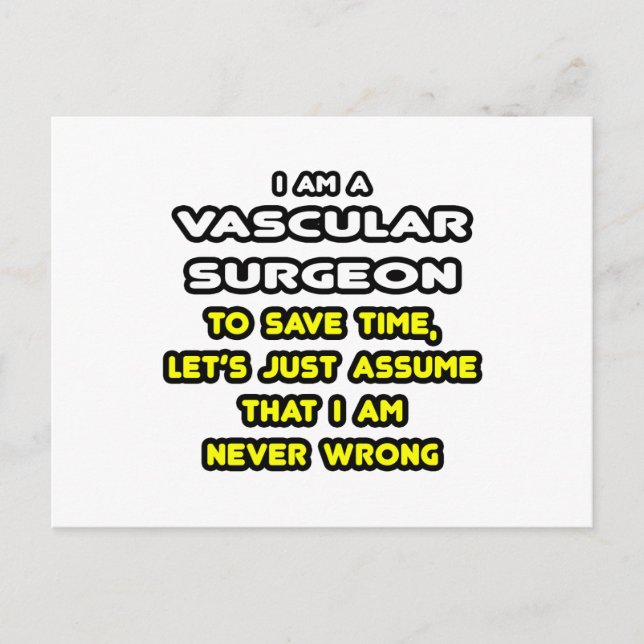 Funny Vascular Surgeon T-Shirts and Gifts Postcard (Front)