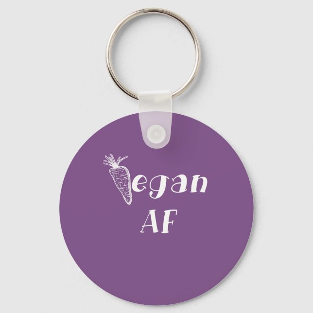 Funny vegan AF design Keychain (Front)