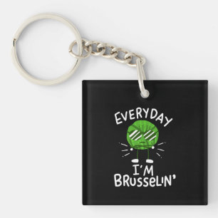 Funny Vegan Brussels Sprouts Keychain