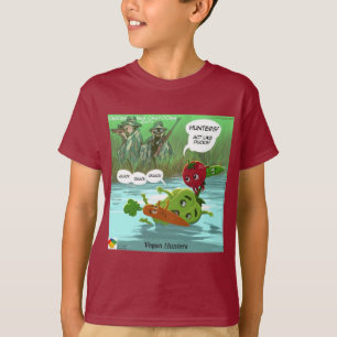 Funny Vegan Hunting Rick London Cartoon T-Shirt