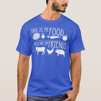 Funny Vegan or Vegetarian  Friends to Animals Desi T-Shirt