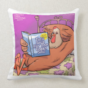 Funny Vegan Soul Large Cotton Throw Pillow