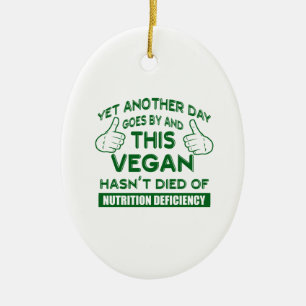 Funny Vegan T-shirt Ceramic Ornament
