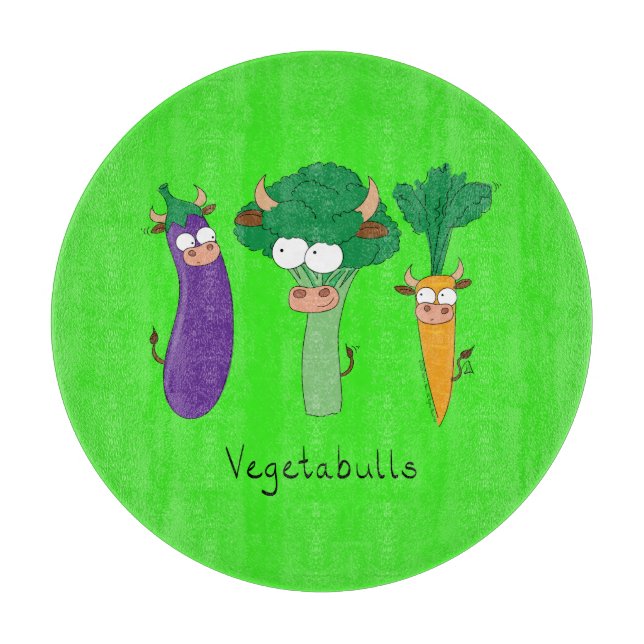Funny Vegetables Cute Cartoon Kids Cutting Board (Front)
