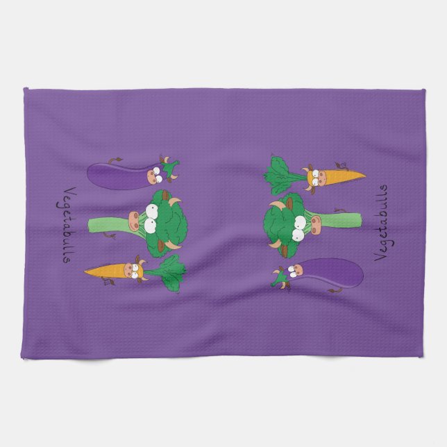 Funny Vegetables Cute Cartoon Kids Kitchen Towel (Horizontal)