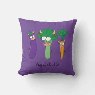 Funny Vegetables Cute Cartoon Kids Throw Pillow