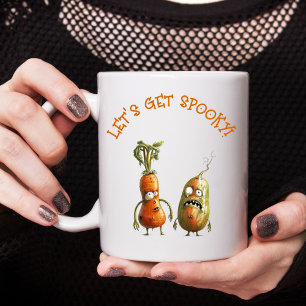Funny vegetables Halloween  Two-Tone Coffee Mug
