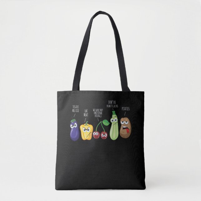 Funny Vegetables Humour Vegan Sarcastic Quote Tote Bag (Front)