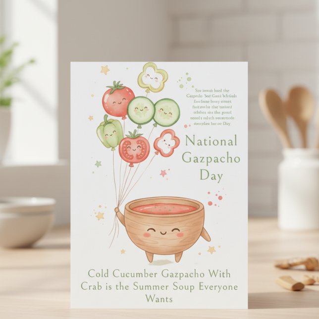 funny vegetables National Gazpacho Day Thank You Card (Creator Uploaded)