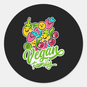 Funny Vegetarian Cool Veggie Fruits Veganism World Classic Round Sticker