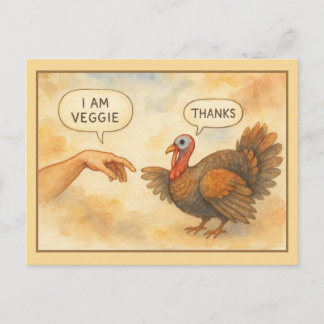 Funny Vegetarian Thanksgiving  Postcard