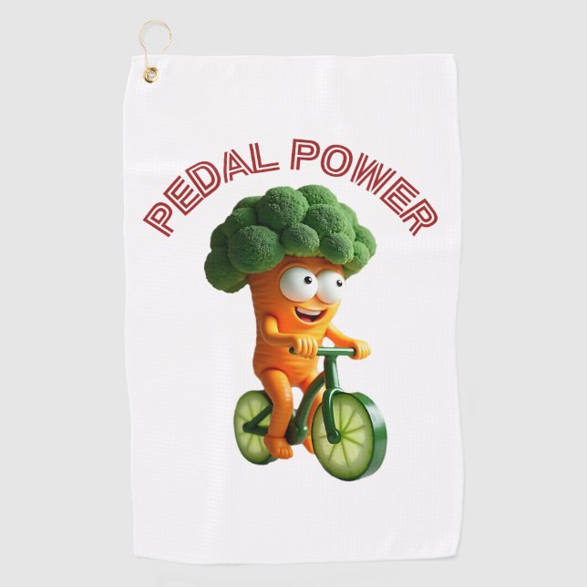 Funny Veggie Rider  Golf Towel (Front)