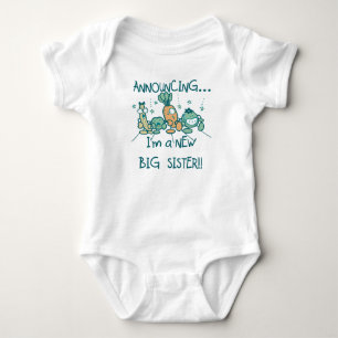 Funny Veggies New Big Sister Baby Bodysuit