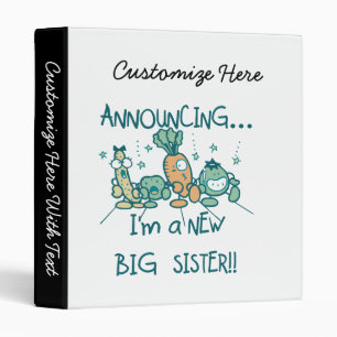 Funny Veggies New Big Sister Binder