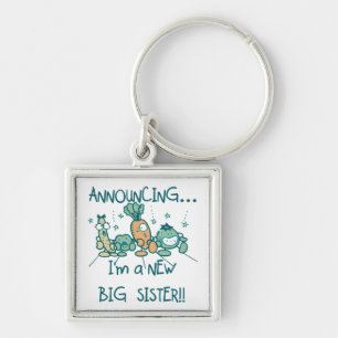 Funny Veggies New Big Sister Keychain
