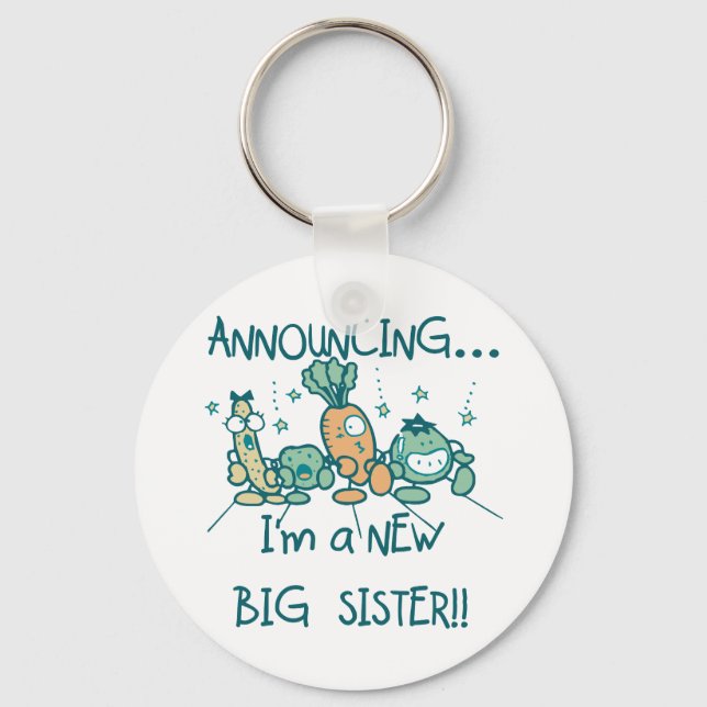 Funny Veggies New Big Sister Keychain (Front)