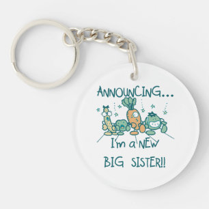 Funny Veggies New Big Sister Keychain