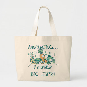 Funny Veggies New Big Sister Large Tote Bag