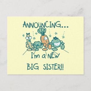 Funny Veggies New Big Sister Postcard