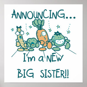 Funny Veggies New Big Sister Poster