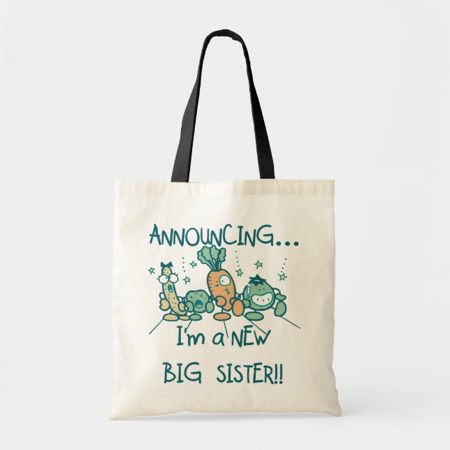 Funny Veggies New Big Sister Tote Bag (Front)