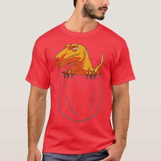 Funny Velociraptor Raptor in Pocket Dinosaur ank T-Shirt