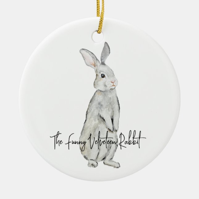 Funny velvet rabbit ceramic ornament (Front)
