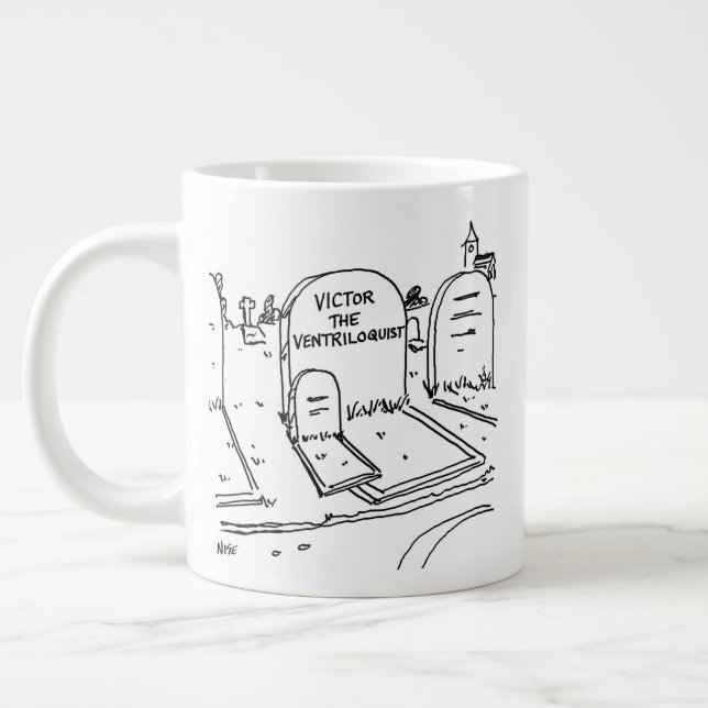 Funny Ventriloquism Gag. Ventriloquist Large Coffee Mug (Left)